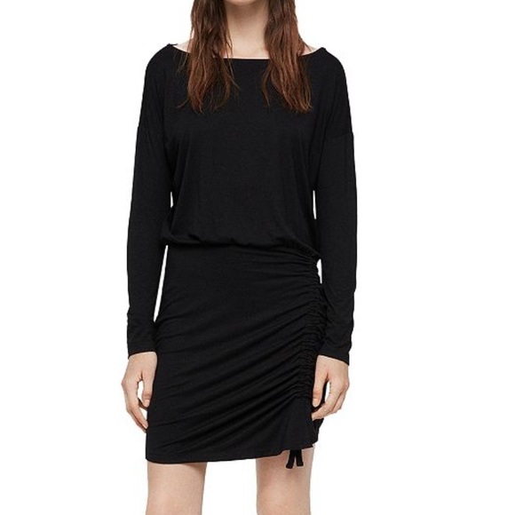 ALL SAINTS Tavi Ruched Drawstring Dress - New with Tag 🏷️ - Picture 4 of 13